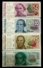 Argentina 50,10,5,1 Austral 1986 Banknote World Paper Money UNC Currency Bill