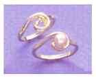 14-karatowe białe lub żółte złoto 5-6 mm półwiercone ustawienie pierścienia z perłą (rozmiar 5-8)