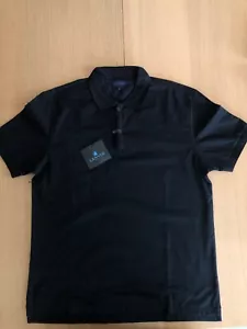 Polo Lanvin Da Uomo Nera Maniche Medie Cotone Poliammide Made in Italy - Foto 1 di 7