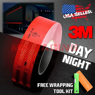 3M 2"x150' Diamond Grade Red Conspicuity Tape CE Approved Reflective Safety - Image 1 of 4