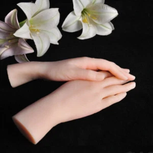 US Store Realistic Silicone Female Hand Model Bent Mannequin Jewelry Drag queen - Picture 1 of 10