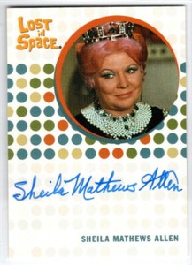 THE COMPLETE LOST IN SPACE SHEILA MATHEWS ALLEN AS AUNT GAMMA AUTOGRAPH d. 2013
