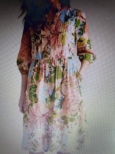 Soft Surroundings BELLICIA beautiful COTTON Embroidered Midi Dress sz S NWT !! - Picture 1 of 5