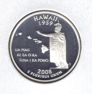 2008-S PROOF HAWAII STATE QUARTER - Picture 1 of 2
