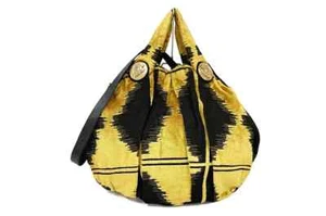 Gucci 2-Way Tote Bag Hysteria 197017 Black Yellow With Strap - Picture 1 of 7
