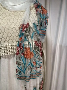Simply Couture Embroidered Dress & Scarf - Picture 1 of 8