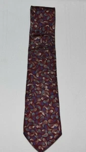 London Fog Red 56 Inch Geometric Print Tie, Made in USA - Picture 1 of 2