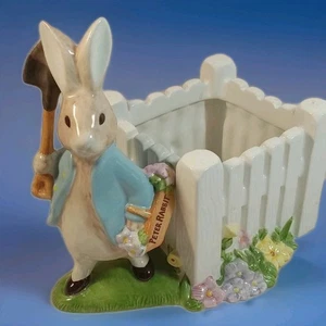 Vintage 2001 Teleflora Beatrix Potter Figure Peter Rabbit Planter Succulents - Picture 1 of 16