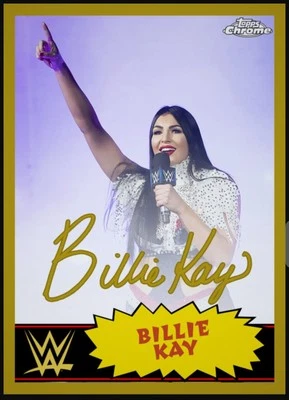 Topps WWE Slam 25 Billie Kay Topps Chrome 20 Throwbacks Gold Signatures Iconic - Image 1 of 2