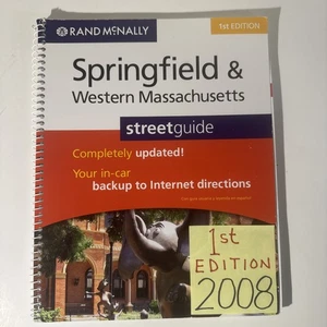 Springfield Western Massachusetts Street Guide 2008 Rand McNally Atlas MA Map - Bild 1 von 19