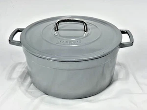 8 Quart Martha Stewart Enamel Cast Iron Dutch Oven With Lid ( Gray ) - Picture 1 of 9
