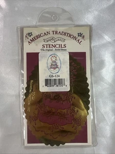 Plantilla de latón tradicional americana vintage años 90 GS-124 pastel de boda y rosas - Imagen 1 de 2
