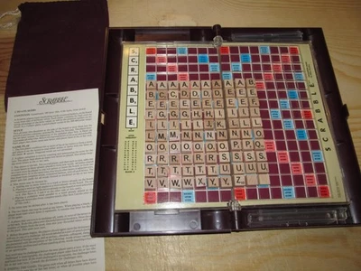 Vintage Deluxe Travel Edition Scrabble Crossword Game w/Wooden Mini Tiles - Image 1 of 4