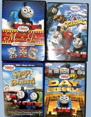 Thomas & Friends DVD Movie Lot Plus Music CD, 6 Movies 4 Cases Hop On Board - Image 1 of 4