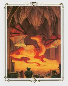 Donato Giancola Herr der Ringe Hobbit SIGNIERT Fantasy Kunstdruck ~ Drache Smaug - Bild 1 von 1