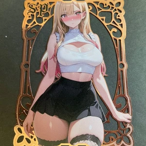 Goddess Story Gold METAL Card - Serial Number #/100! Anime Girl Marin Dress Up - Picture 1 of 6