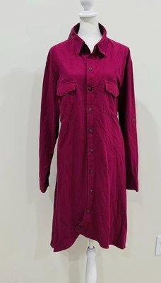 NWT Zanzea Women’s Light Cotton Shirt Dress Burgundy Size 5X - Image 1 of 4