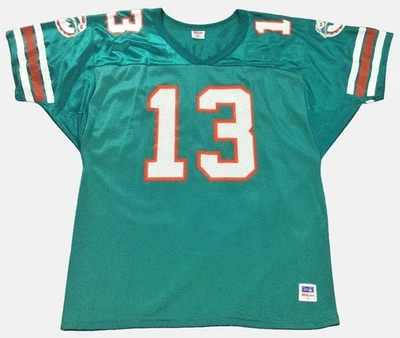 CAMISETA DE FÚTBOL AMERICANO DE COLECCIÓN AÑOS 90 WILSON MIAMI DOLPHINS DAN MARINO #13 NFL EE. UU. XL Foto 1 de 4