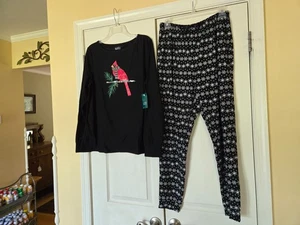 Women's 2 pc Croft & Barrow Pajamas Jogger Pants Cardinal Top Medium NWT - Picture 1 of 8