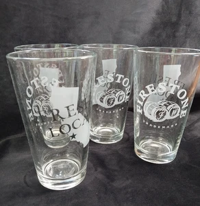 4er Set Firestone Walker geätzte Pint Gläser frisches lokales kalifornisches Bier Ale - Bild 1 von 7