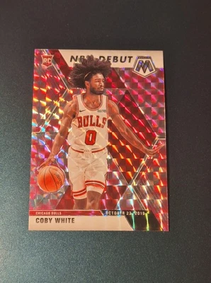 Tarjeta de novato Coby White 2019-20 Panini Mosaic PINK PRIZM #264 RC Chicago Bulls Foto 1 de 2