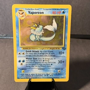 Pokémon TCG Vaporeon Jungle Set Base 12/64 Holo 1999 WOTC Carta Vintage - Foto 1 di 2