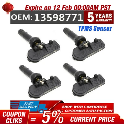 4pcs TPMS 13586335 / 13598771 Tire Pressure Monitor Sensors For Chevy GMC Buick - Image 1 of 4