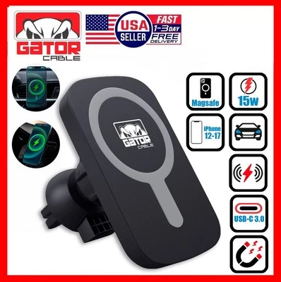 MagSafe Wireless Car Charger Mount Magnetic Holder for iPhone 12 13 14 15 16 Pro - Image 1 of 4