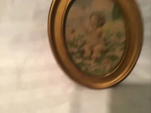 Sweet Bessie Pease Gutman "Butterflies and Dasies" print under glass vintage - Picture 1 of 6