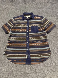 Territory Ahead Knit Button Shirt Striped Hawaiian Aztec Abstract Men Large - Picture 1 of 6