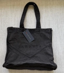 h&m x lorena saravia Denim Tote Bag Women One Size Limited Edition New - Picture 1 of 11