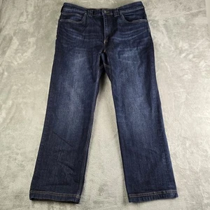 Duluth Jeans Mens 36x30 Blue Denim Ballroom Double Flex Jeans Knife Pocket Thick - Picture 1 of 16