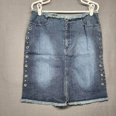 Falda vaquera LA Blues para mujer 14 azul denim elástica occidental informal vintage años 90 Y2K Foto 1 de 4