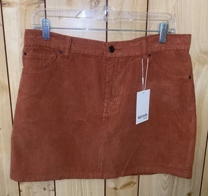 Kensie Jeans donna velluto a coste arancione scuro la gonna vita alta nuovo con etichetta tg 8/29 o 10/30 - Foto 1 di 8
