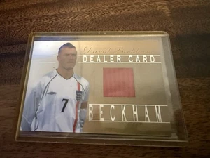 2001 Futera Platinum David Beckham Special “Dealer Card” Jersey Patch /50 Rare!! - Picture 1 of 2