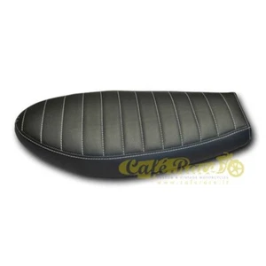 Brat saddle black white stitching for Yamaha SR400 SCRAMBLER cafe racer - Picture 1 of 5