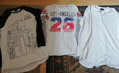Three Next Aged 11 Years Boys Long Sleeved T Shirts White Star Wars LA • 5.90€