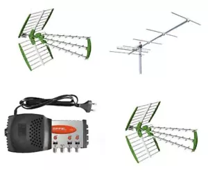 Kit antenna digitale terrestre DVBT HD 2 UHF + VHF + centralino 25 dB - Foto 1 di 1