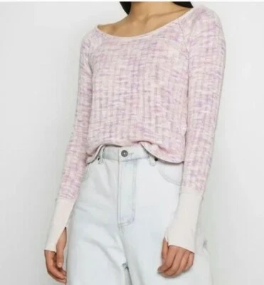 Nuevo Suéter Tejido FREE PEOPLE Mujer Nuevo Con Etiquetas Rosa Púrpura Ligero Talla M Pullover Foto 1 de 4