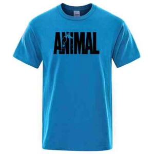 Moda ANIMAL Estampado de Letras Hombres Camisetas Calle Divertidas Mangas Cortas Sueltas - Imagen 1 de 18