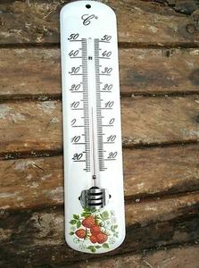 THERMOMETRE METAL EMAILLE extérieur 25cm divers motifs EMAIL VERITABLE FRANCE - Picture 1 of 15