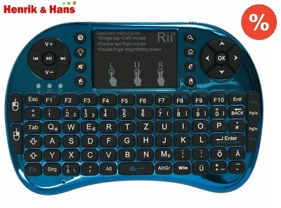 Rii i8+ SP Edition Funk Mini Kabellos Tastatur Touchpad Keyboard Hochglanz  DE - Bild 1 von 2