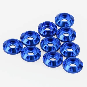 10PCS M1.5 6.35mm x 2mm x1.9mm Aluminum Alloy Socket Hex Cup Head Washers Blue - Picture 1 of 2