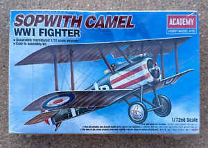 4d NEW IN SEALED BOX ACADEMY SOPWITH CAMEL PLASTIC MODEL KIT 1/72 SCALE