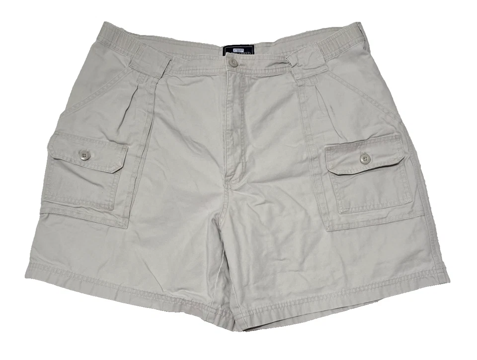 Pantalones Cortos Carpintero Saddlebred Para Hombre 40 Beige Blanco Bolsillos Frente Plano Foto 1 de 4