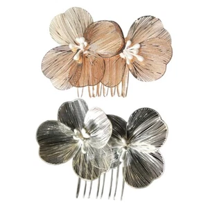 Baroque Theme Wedding Comb Handmade Flower Hair Pin For Bride Hair Decoration - Picture 1 of 10