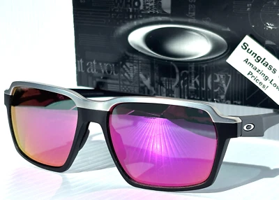 Gafas de sol Oakley PARLAY 4143-01 lentes violetas polarizadas negras mate y cromadas Foto 1 de 4