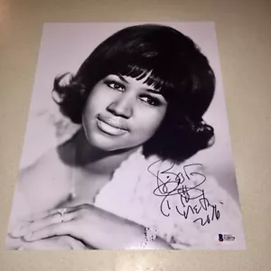 ARETHA FRANKLIN signed autographed 11X14 QUEEN RESPECT BECKETT BAS COA G20376 - Picture 1 of 3