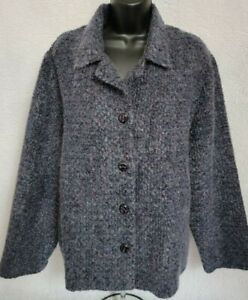 Dress Barn Blazer Jacket Coat Size 1X OR 2X Women Blue Purple Black Fuzzy