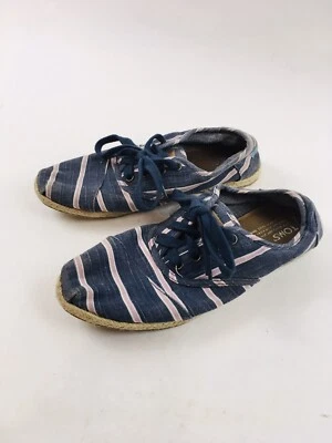 Zapatos Toms Para Mujer Talla 6 Azul Rosa Rayas Alpargata Con Cordones Tenis Planos Foto 1 de 4